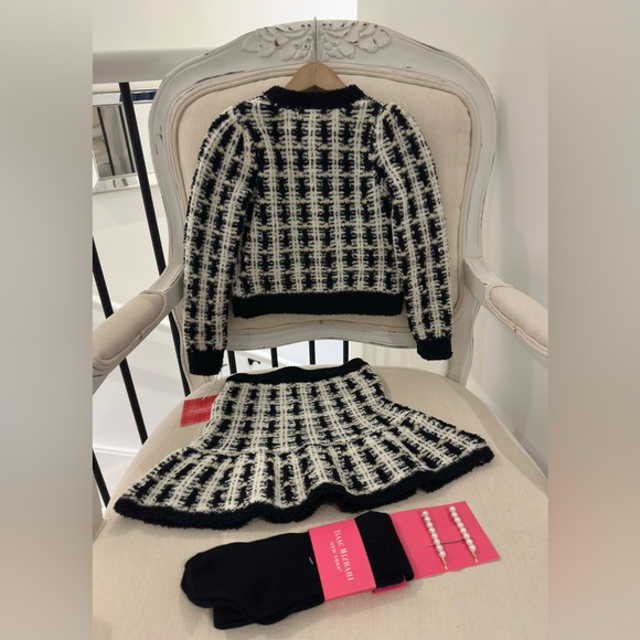 4T Isaac Mizrahi Black and White Knit 4 Piece Chanel Style Soft Tweed Outfit NWT - Picture 2 of 15